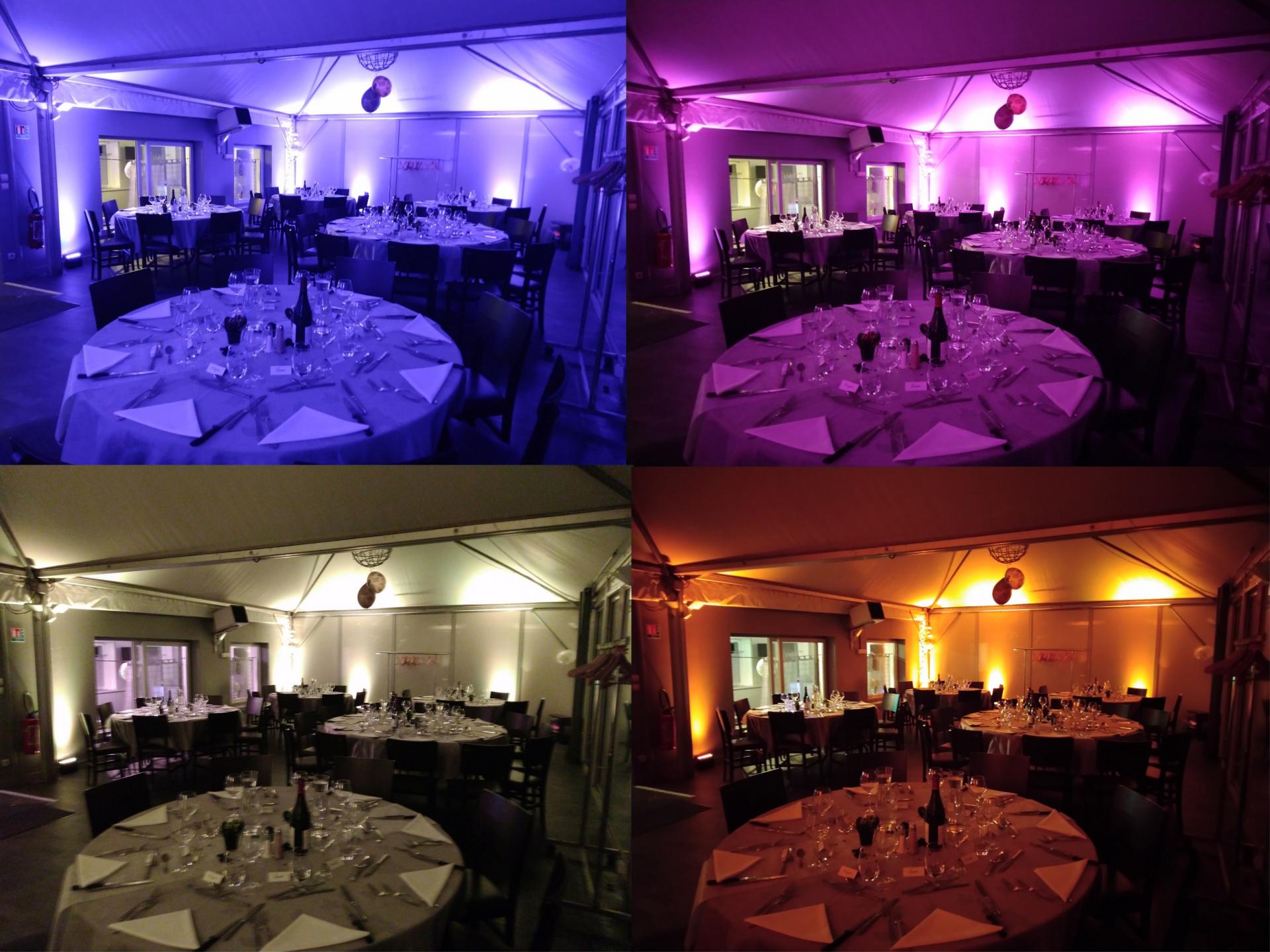 decoration lumineuse de salle, déco led, boite ambre